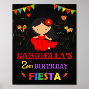 Fiesta Willkommensschild Party 1. Erste fiesta Gir Poster