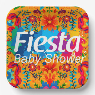 Fiesta Yellow Farful Floral Neutral Baby Dusche Pappteller