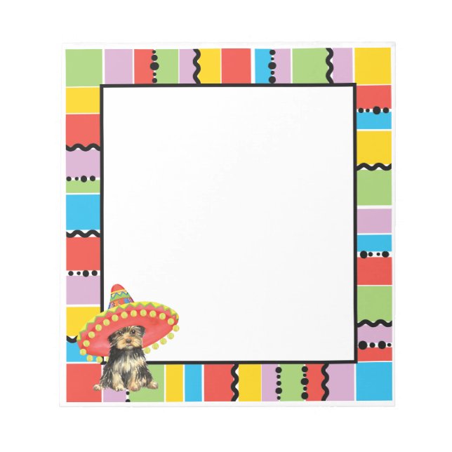 Fiesta Yorkie Notizblock (Vorderseite)
