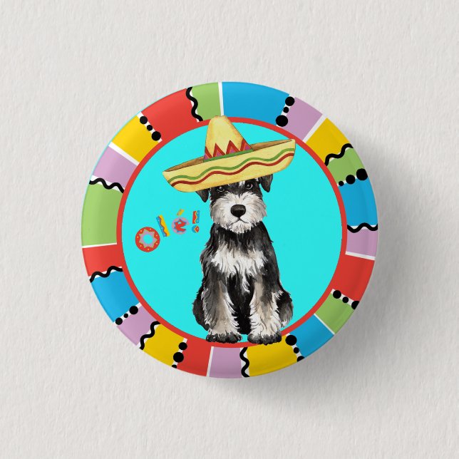 Fiesta-Zwergschnauzer Button (Vorderseite)