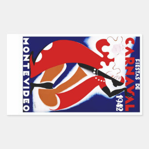 Fiestas de Carnaval ~ Montevideo Rechteckiger Aufkleber