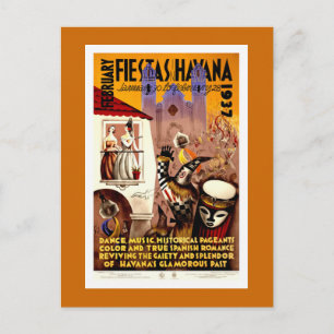 Fiestas in Havanna Vintage Travel Postkarte