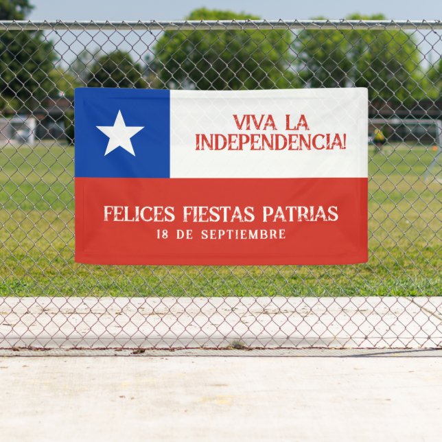 Fiestas Patrias Independence Day Chile Flag Banner (Insitu)