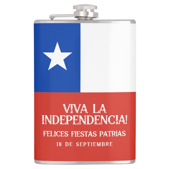 Fiestas Patrias Independence Day Chile Flag Flachmann (Vorderseite)