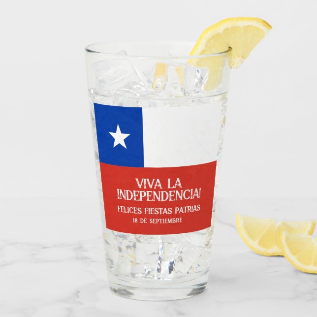 Fiestas Patrias Independence Day Chile Flag Glas (Rückseite Ice)