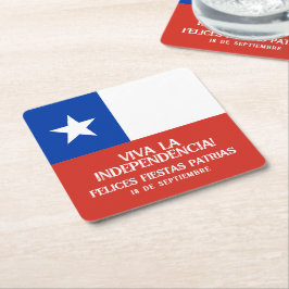 Fiestas Patrias Independence Day Chile Flag Rechteckiger Pappuntersetzer