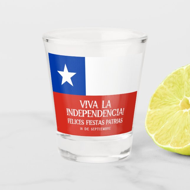 Fiestas Patrias Independence Day Chile Flag Schnapsglas (Vorderseite)
