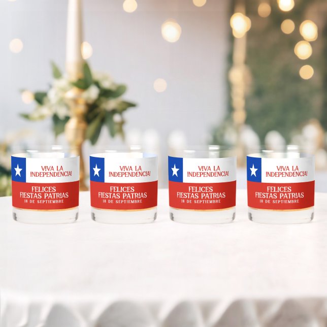 Fiestas Patrias Independence Day Chile Flag Whiskyglas (Insitu (Hochzeit))