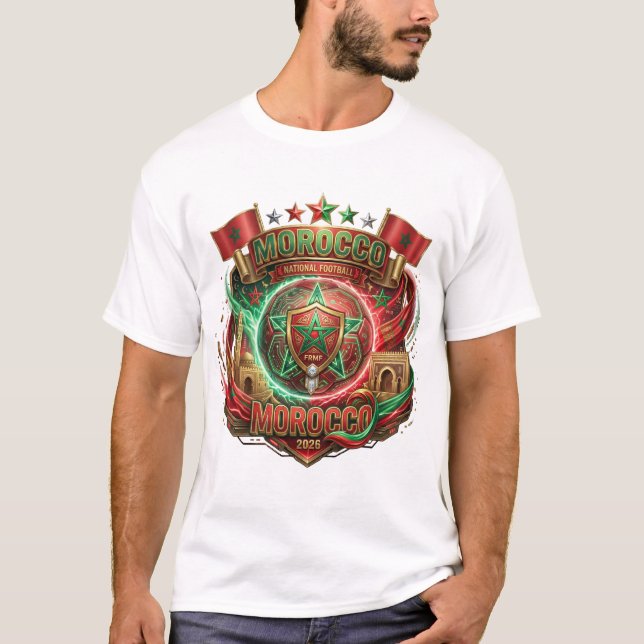 FIFA Weltmeisterschaft 2026 - Marokko T-Shirt (Vorderseite)