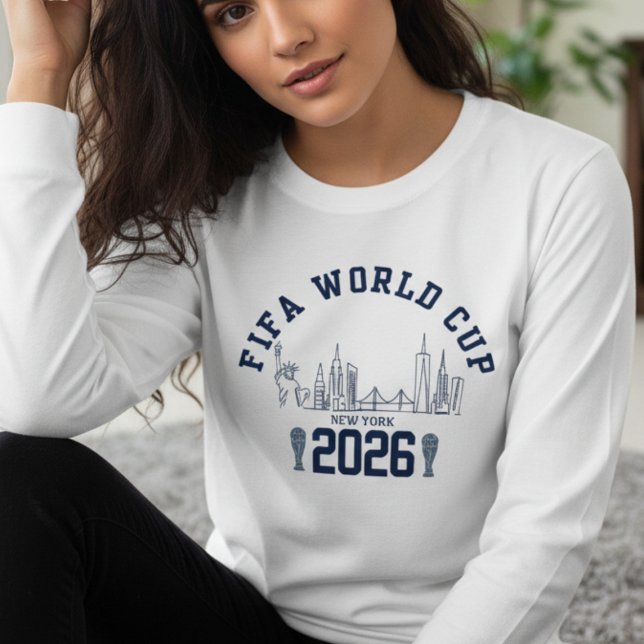 FIFA World Cup 2026 New York Skyline T-Shirt (NYC World Cup 2026 long-sleeve shirt for soccer fans, bold skyline design and perfect USA fan gift!)