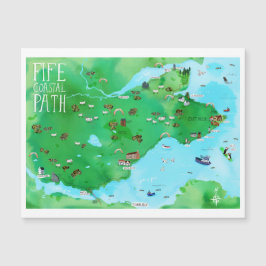 Fife Coastal Path Scotland Illustriert Map Magnet