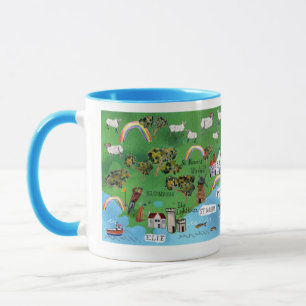 Fife Coastal Path Scotland Map Wasserfarben Art Tasse