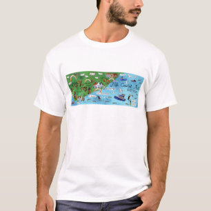 Fife Coastal Path Scotland Wasserfarbkarte Art T-Shirt