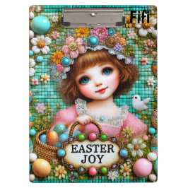 FIFI ~ EASTER JOY ~ Vintages Bild ~ Zwischenablage Klemmbrett