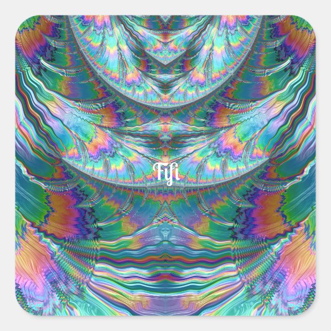 FIFI ~ Shades Glossy PASTEL 3D ~ Quadratischer Aufkleber (Vorderseite)