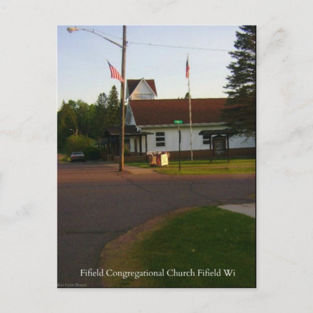 Fifield Congregational Church Fifield WI Postkarte (Vorderseite)