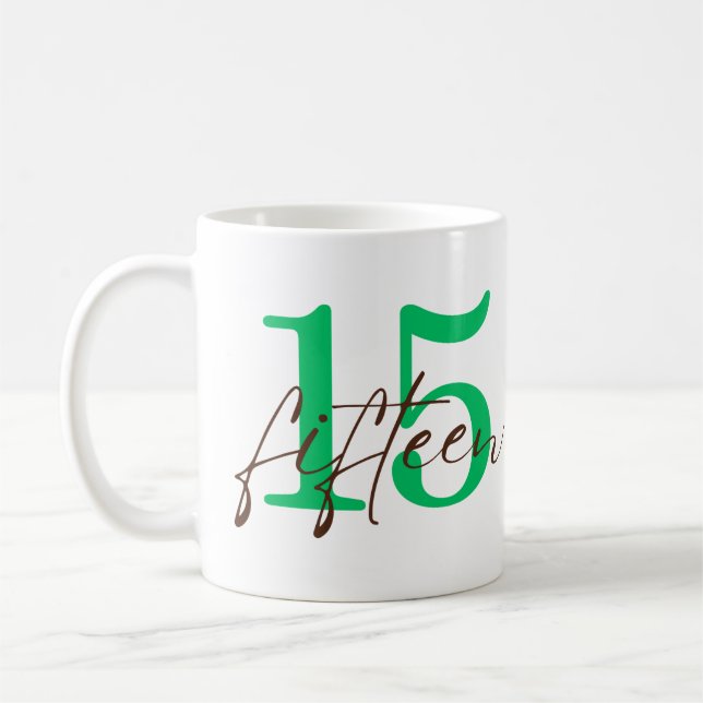 Fifteenth Year 15 Anniversary Personalization Kaffeetasse (Links)