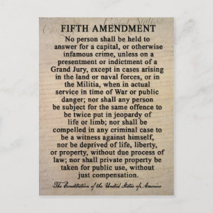 Fifth Amendment Postcards Postkarte