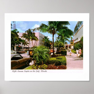 Fifth Ave. Shopping, Neapel, Florida Vintage Poster