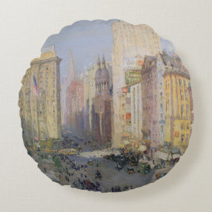 Fifth Avenue, New York, 1913 Rundes Kissen