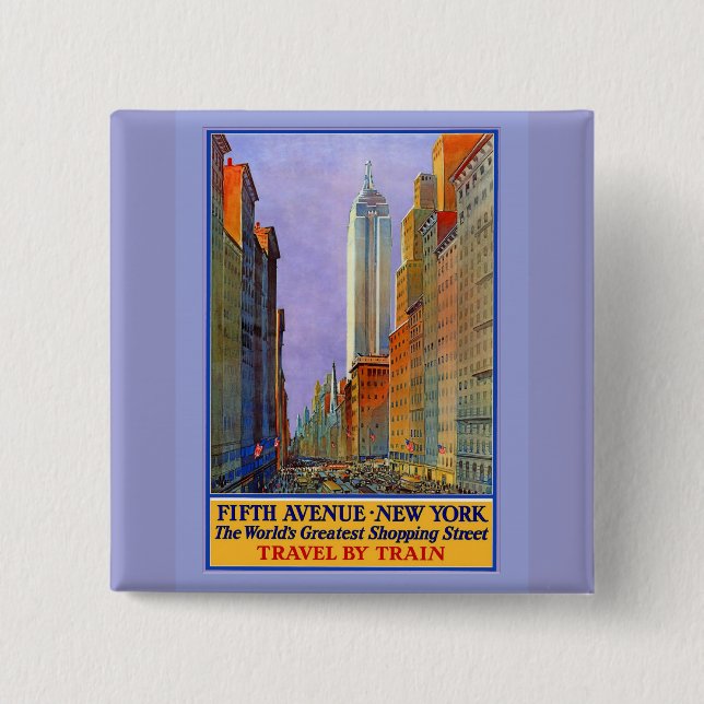 Fifth Avenue New York Weltbest Shopping St. Button (Vorderseite)