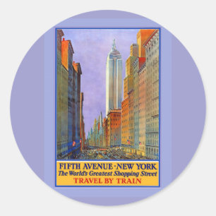 Fifth Avenue New York Weltweit größtes Einkaufszen Runder Aufkleber