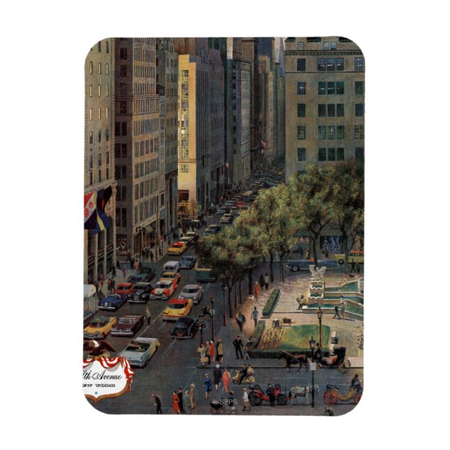 Fifth Avenue von John Falter Magnet (Vertikal)