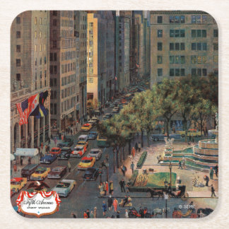 Fifth Avenue von John Falter Rechteckiger Pappuntersetzer