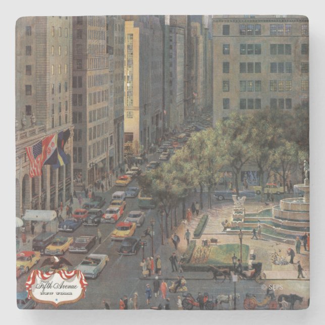 Fifth Avenue von John Falter Steinuntersetzer (Vorderseite)