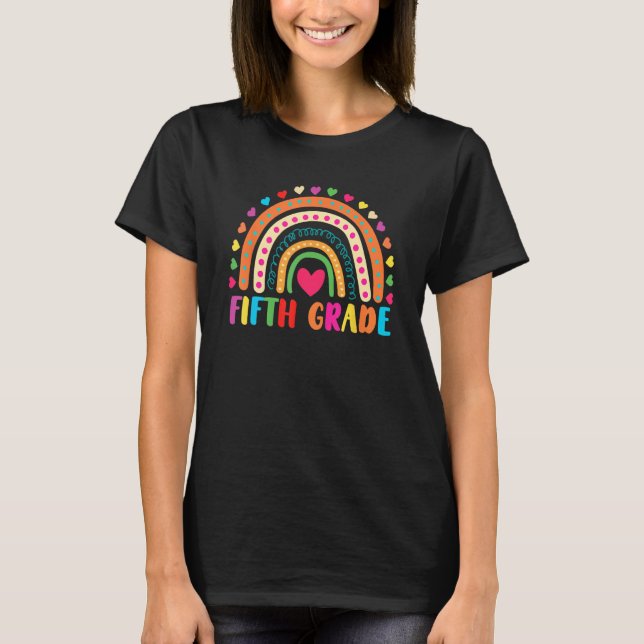 Fifth Grade 5th Grade Rainbow Teachers Kids Back t T-Shirt (Vorderseite)