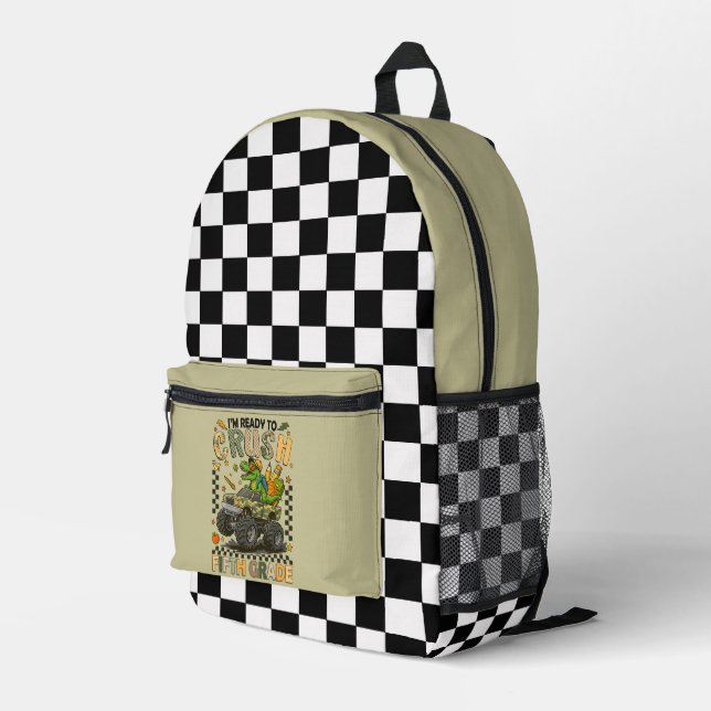 Fifth Grade Crusher: Monster Truck Confidence Bedruckter Rucksack (Rückseitige Ecke Rechts)