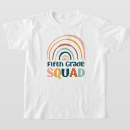 Fifth Grade Squad retro boho Regenbogen bunt T-Shirt