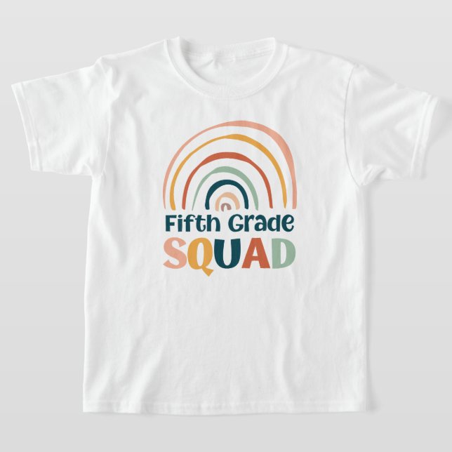 Fifth Grade Squad retro boho Regenbogen bunt T-Shirt (Ablage )