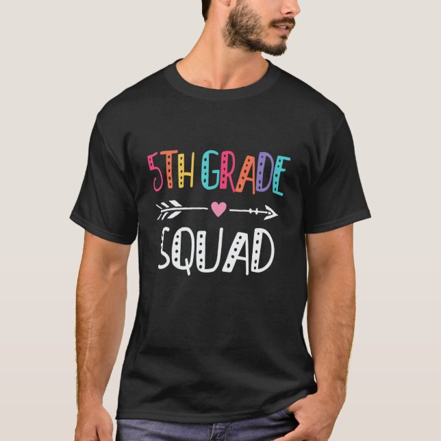 Fifth Grade Teacher  Cute Arrow 5th Grade Squad Te T-Shirt (Vorderseite)