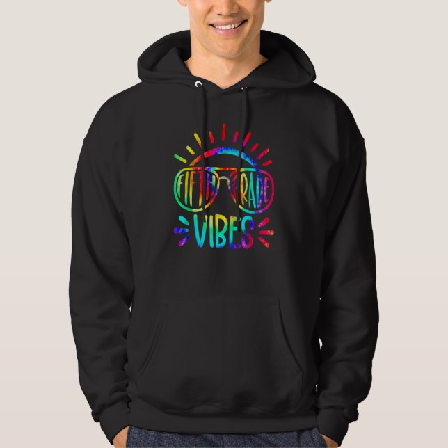 Fifth Grade Vibes First Day Back To School Tie Dye Hoodie (Vorderseite)