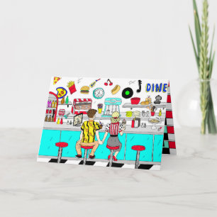 Fifties Retro Drehmoment Happy Valentine's Day Karte