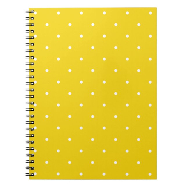 Fifties Style Lemon Yellow Polka Dot Notepad Notizblock (Vorderseite)