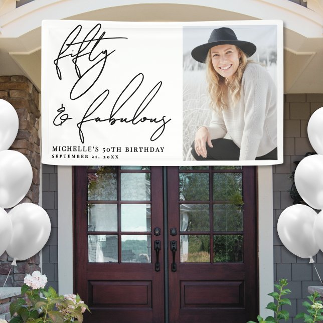 Fifty And Fabulous 50th Birthday Party Banner (Fifty And Fabulous 50th Birthday Party Banner)