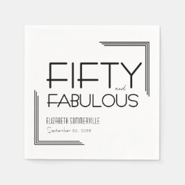 Fifty and Fabulous 50th Deco Birthday Party  Serviette
