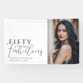 Fifty and Fabulous Bold Photo 50th Birthday Party Banner