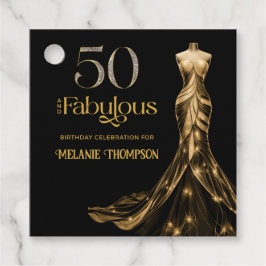 Fifty and Fabulous Gold Dress Black 50th Birthday Geschenkanhänger