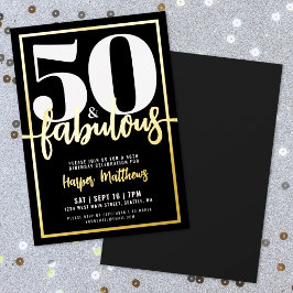 Fifty And Fabulous Modern 50th Birthday Gold Folieneinladung