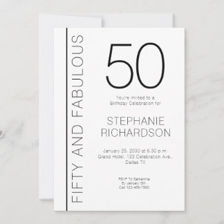 Fifty and Fabulous Modern 50th Birthday Party Einladung