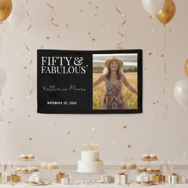 Fifty and Fabulous Photo 50th Birthday  Banner (Von Creator hochgeladen)
