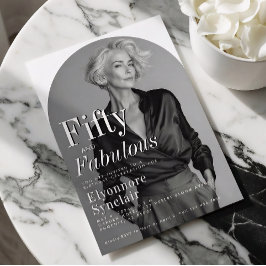 Fifty and Fabulous Photo 50th Birthday Party Einladung