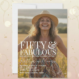 Fifty and Fabulous Photo 50th Birthday Party Einladung