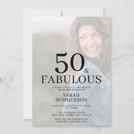 Fifty and Fabulous Photo 50th Birthday Party Einladung