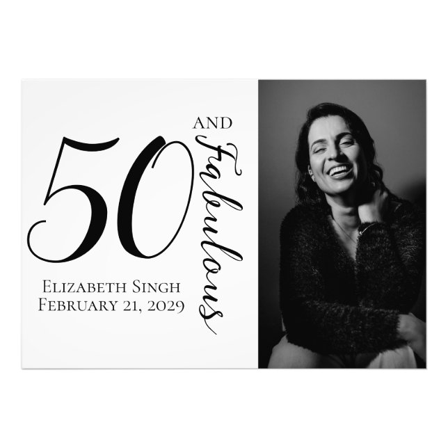 Fifty and Fabulous Photo 50th Birthday Party  Fotodruck (Vorne)