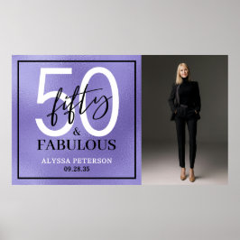 Fifty and Fabulous Photo 50th Birthday Party Poster