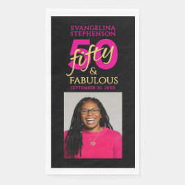 Fifty and Fabulous Photo 50th Birthday Party Serviette